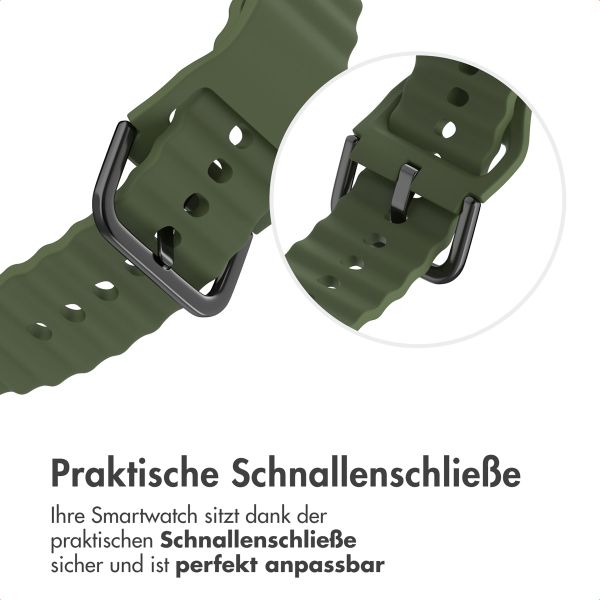 imoshion Wave Silikonarmband für das  Samsung Galaxy Watch 4 / 5 / 6 / 7 / FE (20 mm) - Dunkelgrün