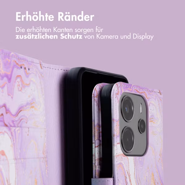 imoshion Design Klapphülle Xiaomi Redmi Note 14 (4G) - Purple Marble