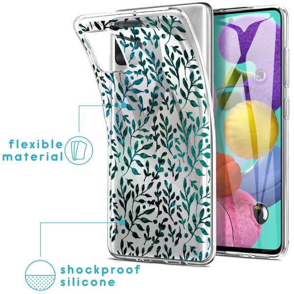 imoshion Design Hülle Samsung Galaxy A51 - Blätter - Grün