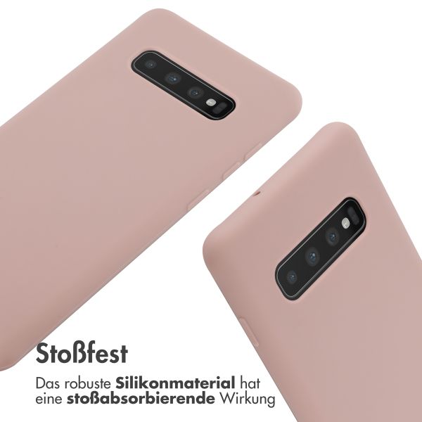 imoshion Silikonhülle mit Band für das Samsung Galaxy S10 Plus - Sand Pink