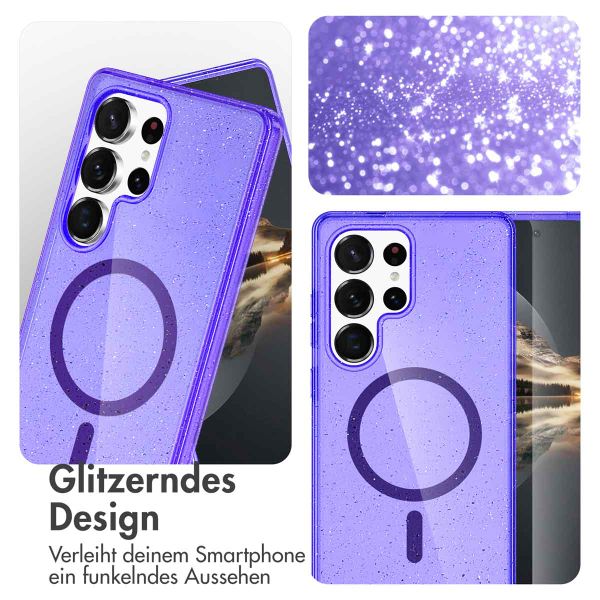 imoshion Sparkle Back Cover mit MagSafe für das Samsung Galaxy S24 Ultra - Glitzer Violett