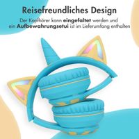 imoshion Kabellose Kinderkopfhörer Unicorn LED Light - Dezibelbegrenzer - Mit AUX-Kabel - Soft Blue / Yellow