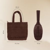 Selencia Zaya Tote Bag - Teddy Laptoptasche 16 Zoll - Choco Brown