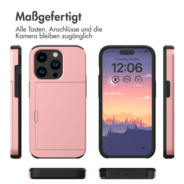 imoshion Backcover mit Kartenfach für das iPhone 15 Pro - Rose Gold