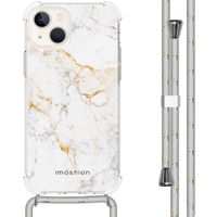 imoshion Design Hülle mit Band für das iPhone 13 - White Marble