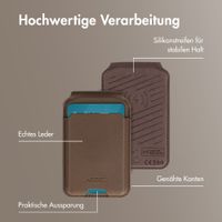 Accezz Magnetische Leder-Wallet mit Standfunktion - Geeignet für Apple Find My - Coffee Brown