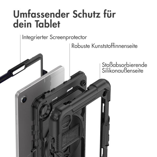 Accezz Robustes Back Cover mit Schultergurt für das Samsung Galaxy Tab A9 8.7 Zoll - Schwarz