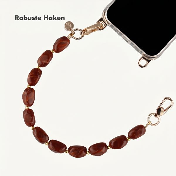 Selencia Satin Crush Handgelenkschlaufe - Brown