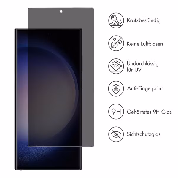 Accezz Privacy Displayschutz aus gehärtetem Glas Samsung Galaxy S23 Ultra