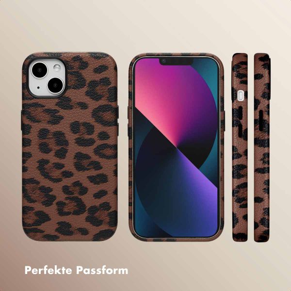 Selencia Sabi Backcover Leopardenmuster mit MagSafe Apple iPhone 13 - Mocha Brown