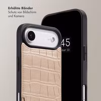 Selencia Nova Croco HandyHülle mit Kordel und Kartenhalter Apple iPhone Air - Beige