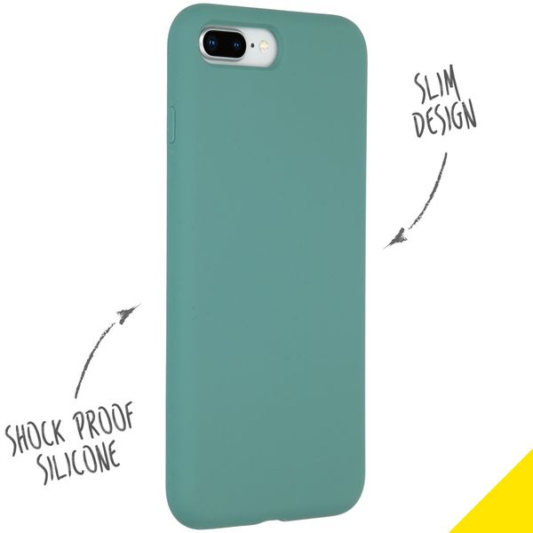 Accezz Liquid Silikoncase iPhone 8 Plus / 7 Plus - Dunkelgrün