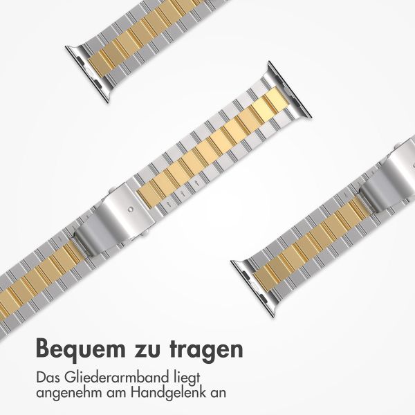 imoshion Edelstahlarmband für das Apple Watch Series 1 bis 10 / SE / Ultra (2) (44/45/46/49 mm) - Silber / Gold