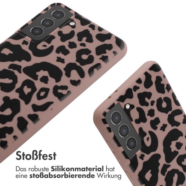 imoshion SilikonHülle design mit Band Samsung Galaxy S21 Plus - Animal Pink