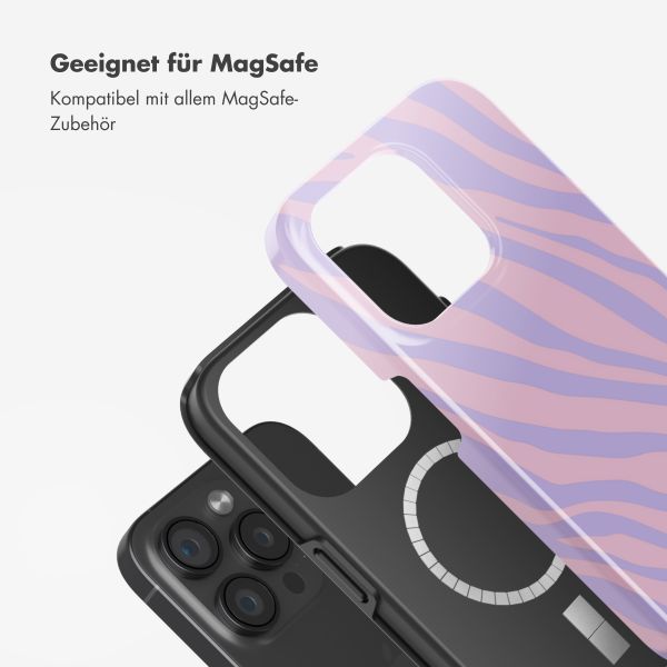 Selencia Vivid Tough Back Cover MagSafe für das iPhone 15 Pro - Zebra Light Pink Lilac