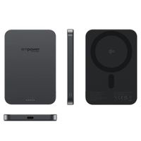 Empower by PanzerGlass Empower Bank Powerbank 5.000 mAh - Kabellose Powerbank - MagSafe und Qi2 - Space Black