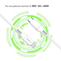 imoshion ﻿Lightning- auf USB-C-Kabel – nicht MFi-zertifiziert – Geflochtenes Gewebe – 1 m – Weiß