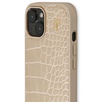 iDeal of Sweden Vegan Leather Back Cover für das iPhone 15 / 14 / 13 - Warm Beige Croco