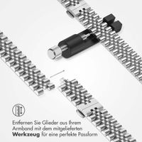 Selencia Jubilee-Edelstahlarmband für Apple Watch Series 1 t/m 11 / SE / Ultra (44/45/46/49 mm) - Silber