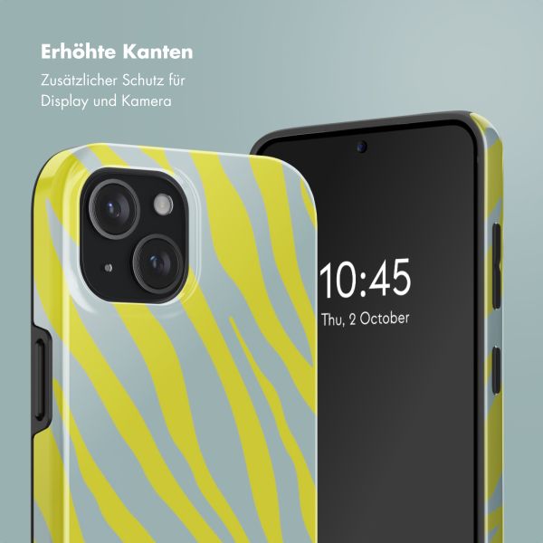 Selencia Vivid Rückabdeckung mit MagSafe Apple iPhone 15 - Zebra Winter Sky Titanium Yellow