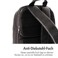 Accezz Leather Laptop Rucksack 16 Zoll - Schwarz