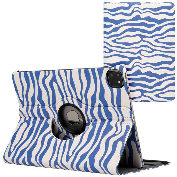 imoshion 360° drehbare Design Klapphülle Apple iPad Pro 11 (2022 / 2021 / 2020 / 2018) - White Blue Stripes
