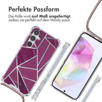 imoshion Design Hülle mit Band für das Samsung Galaxy A35 - Bordeaux Graphic