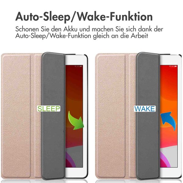 imoshion Trifold Klapphülle Apple iPad 9 (2021) 10.2 Zoll / iPad 8 (2020) 10.2 Zoll / iPad 7 (2019) 10.2 Zoll - Rosé gold