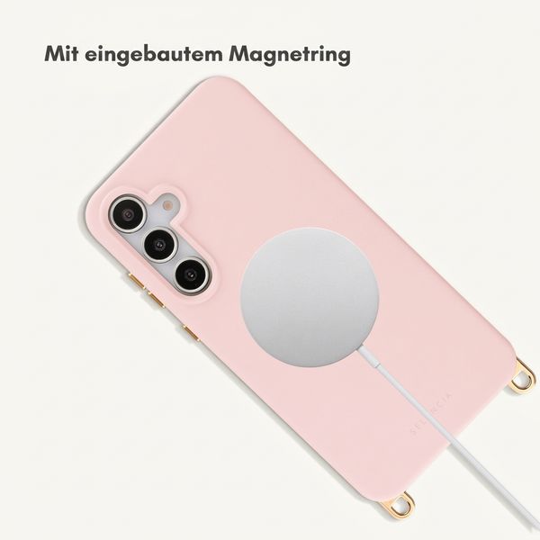 Selencia Rivièra Backcover mit MagSafe mit abnehmbaren Haken Samsung Galaxy S25 / S24 - Sorbet Pink
