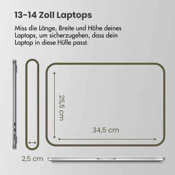 Accezz Laptop Hülle 13-14 Zoll - Laptop Sleeve - Slate Gray