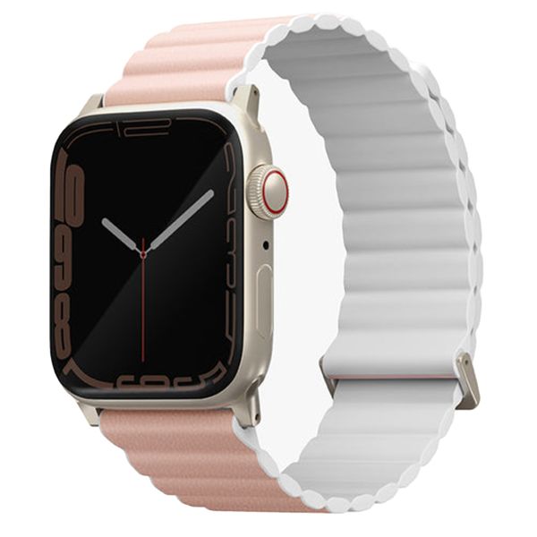 Uniq Revix Premium Edition doppelseitiges Armband für die Apple Watch Series 1 bis 9 / SE (38/40/41 mm) | Series 10 (42 mm) - Weiß/Blush Pink