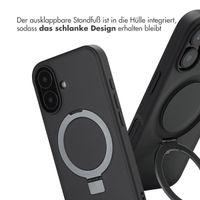 Accezz Ring Stand Backcover mit MagSafe für das Apple iPhone 16 - Schwarz