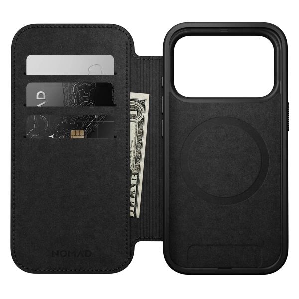 Nomad Modern Leather Folio Klapphülle Apple iPhone 17 Pro - Schwarz