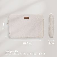 Selencia Teddy Laptop Hülle 15-16 Zoll - Laptop Sleeve - Latte