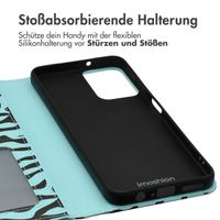 imoshion Design Klapphülle Motorola Moto G34 - Black Blue Stripes