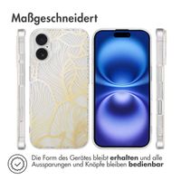 imoshion Design Hülle Apple iPhone 16 - Golden Leaves Transparent