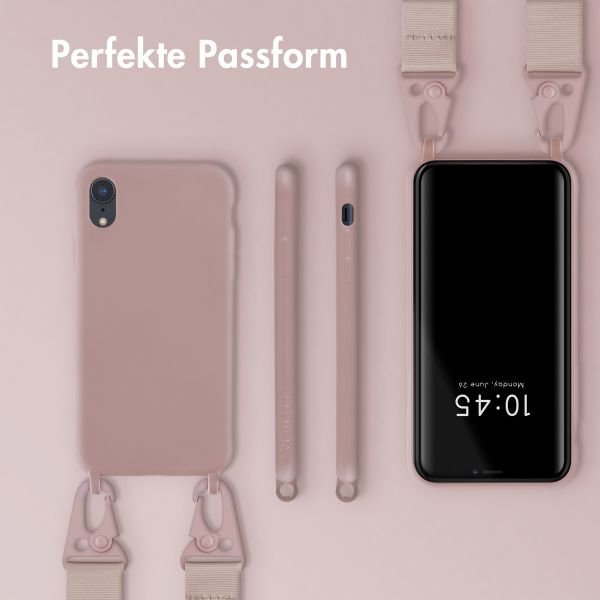 Selencia Silikonhülle mit abnehmbarem Band für das iPhone Xr - Sand Pink