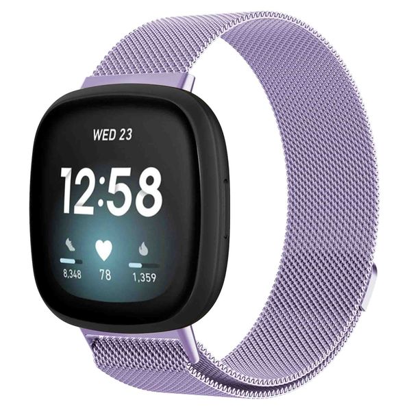 imoshion Mailändische Magnetarmband für das Fitbit Versa 3 - Größe S - Violett