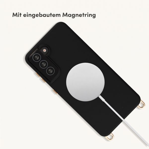 Selencia Rivièra Backcover mit MagSafe mit abnehmbaren Haken Samsung Galaxy S21 - Velvet Black