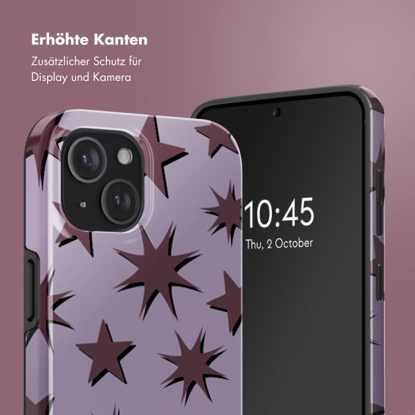 Selencia Vivid Tough Back Cover MagSafe für das iPhone 15 - Stars Plum Lilac