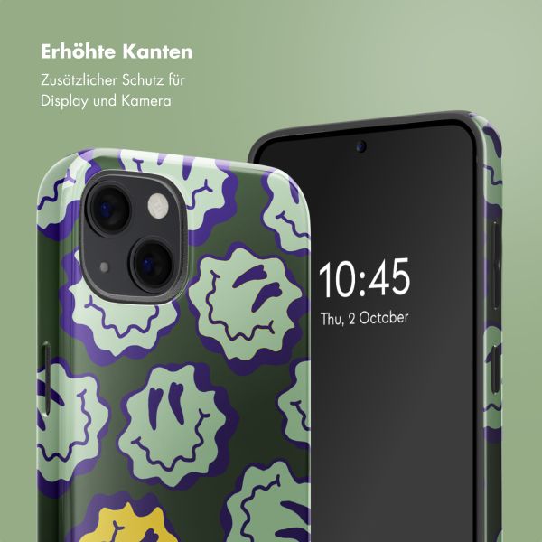 Selencia Vivid Rückabdeckung mit MagSafe Apple iPhone 13 - Wavy Smiley Green
