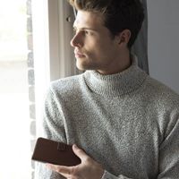 Selencia Echtleder Klapphülle Samsung Galaxy S21 - Braun