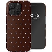 Selencia Vivid Back Cover Apple iPhone 16 Pro Max - Happy Dots Chocolate