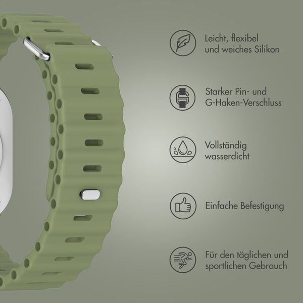 Accezz Ocean Armband für Apple Watch Series 1 - 9 / SE (38/40/41 mm) | Series 10 / 11 (42 mm) - Khaki