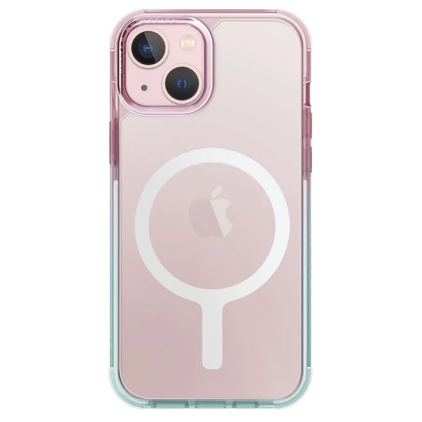 Uniq Combat Duo MagSafe Back Cover für das iPhone 15 - Pastel (Sky Blue/ Powder Pink)