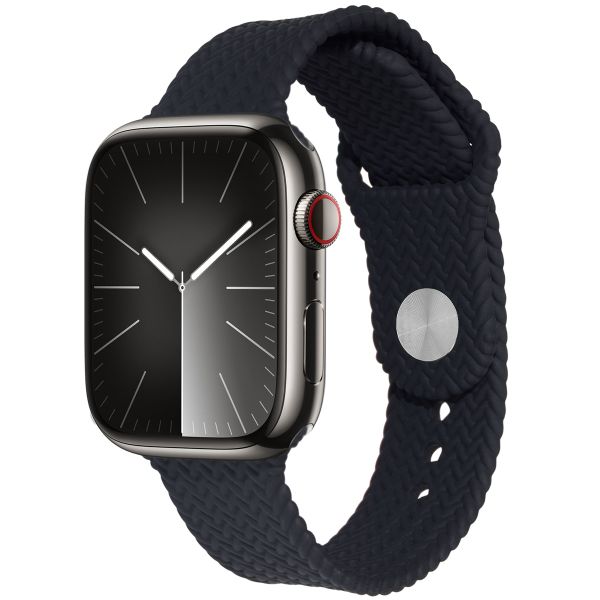 imoshion Geflochtenes Silikonarmband für die Apple Watch Series 1 bis 10 / SE / Ultra (2) (44/45/46/49 mm) - Schwarz