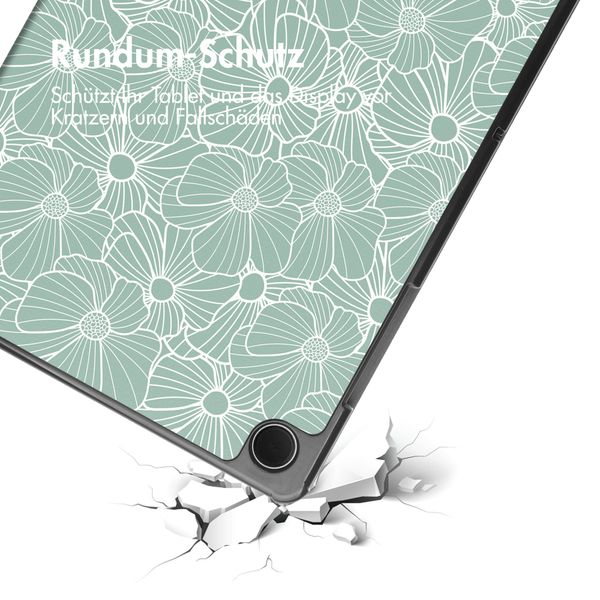 imoshion Design Trifold Klaphülle Samsung Galaxy Tab A11 Plus / A9 Plus - Botanica