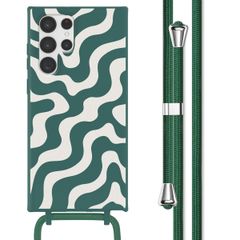 imoshion SilikonHülle design mit Band Samsung Galaxy S22 Ultra - Petrol Green Groovy