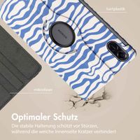 imoshion 360° drehbare Design Klapphülle für das Honor Pad X9 - White Blue Stripes