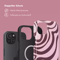 Selencia Vivid Rückabdeckung mit MagSafe Apple iPhone 15 - Wavy Swirl Pink Plum